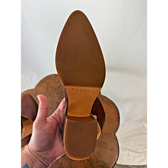 Patina ( Portland Leather) Brown Leather Slide/Sandal US Womens 9 #0137C - Picture 10 of 10